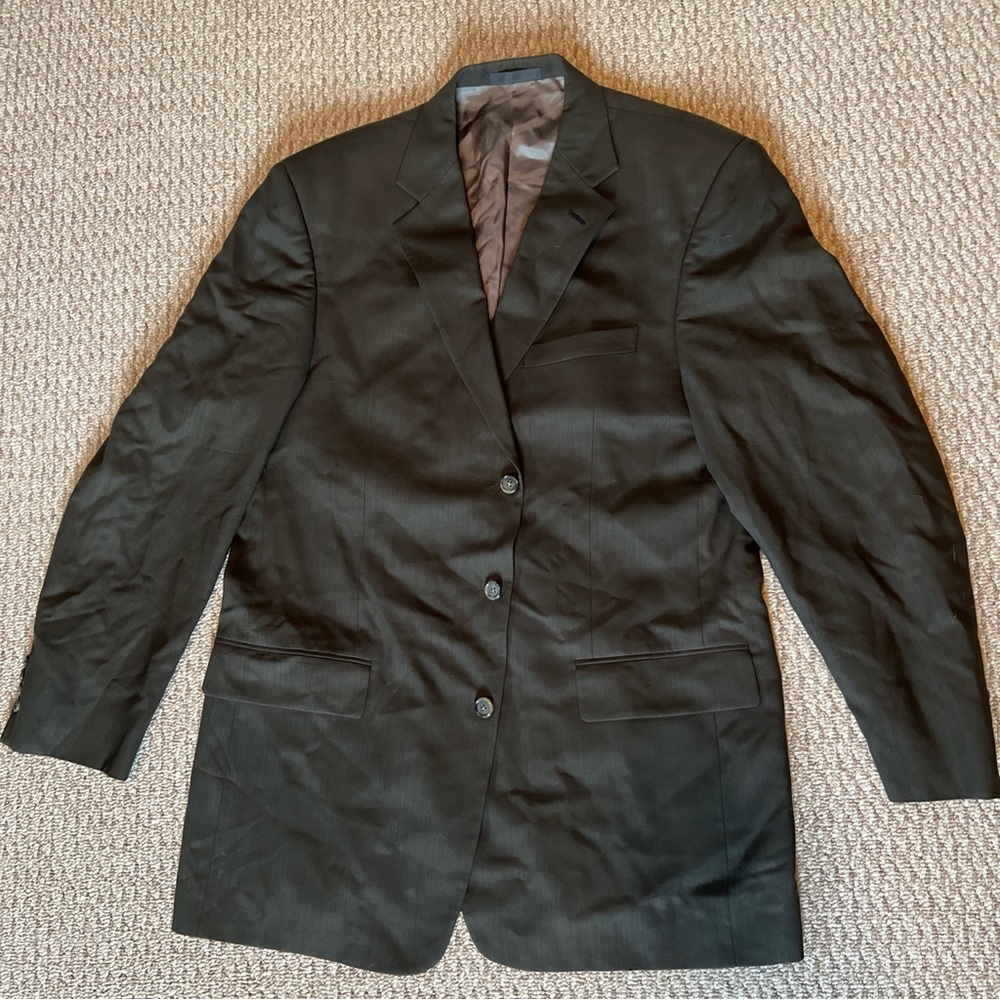 Monsieur by Givenchy Men’s Blazer, 44L, Worsted Wool, Dark Gray